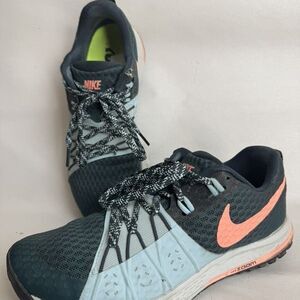 Nike Zoom Wildhorse 3 Trail Running Shoes Women’s 7.5 Teal Coral 880566-301